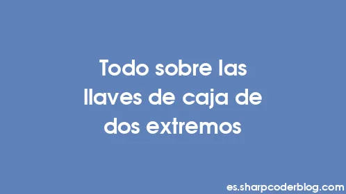Todo sobre las llaves de caja de dos extremos - Thumbnail
