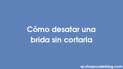 Cómo desatar una brida sin cortarla - Thumbnail