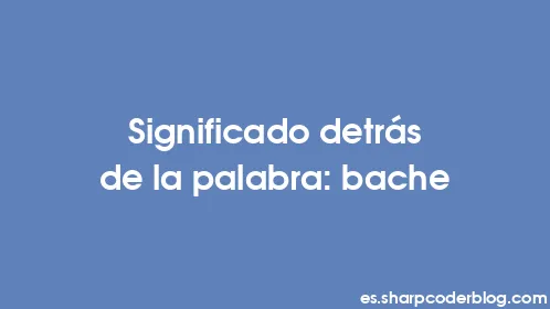 Significado detrás de la palabra: bache - Thumbnail