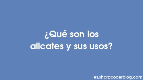 ¿Qué son los alicates y sus usos? - Thumbnail