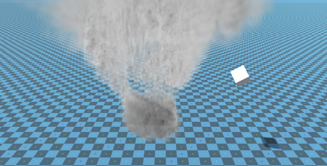 Cubo arrastrado por el tornado.