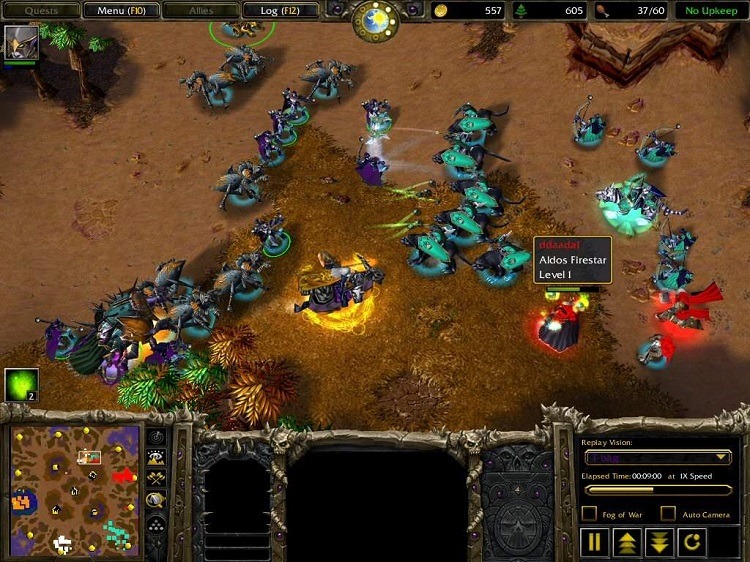 Captura de pantalla del juego de Warcraft 3